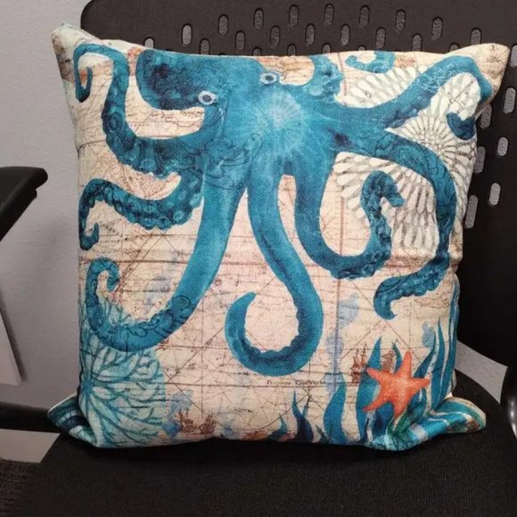 Decorative Throw Pillow Cover Case Beach Decor Nautical Coastal Cottage Accent - Picture 2 of 10